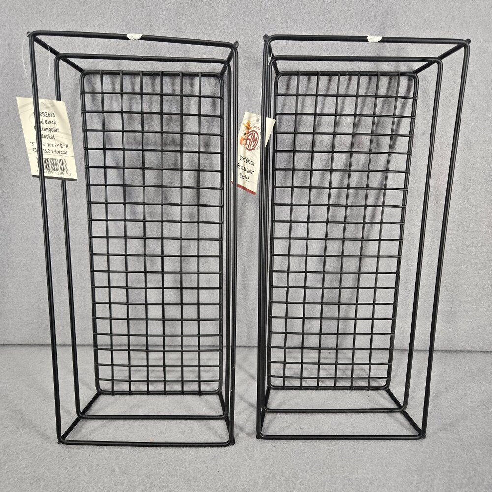American Metalcraft Grid Black Rectangle Basket, GCRB2613, 13L x 6W x 2.5H